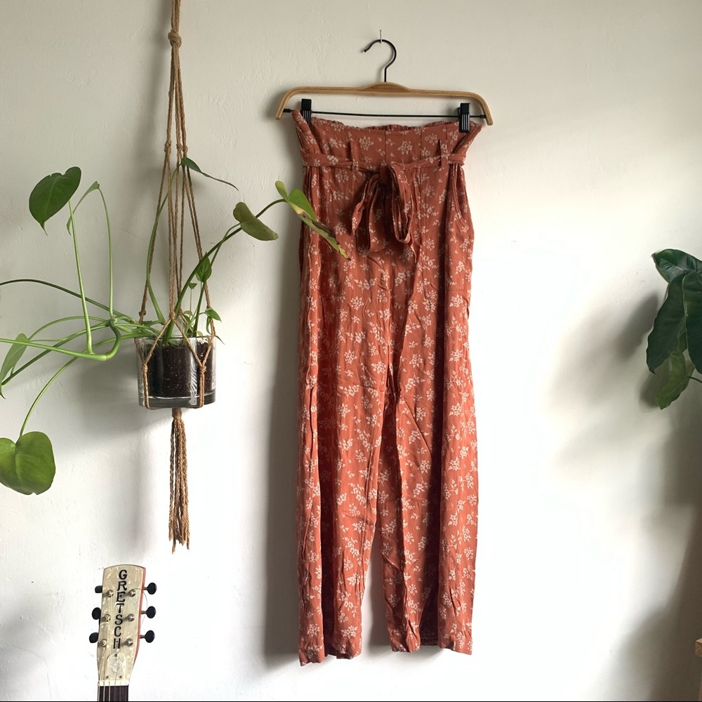 American eagle orange flowy pants